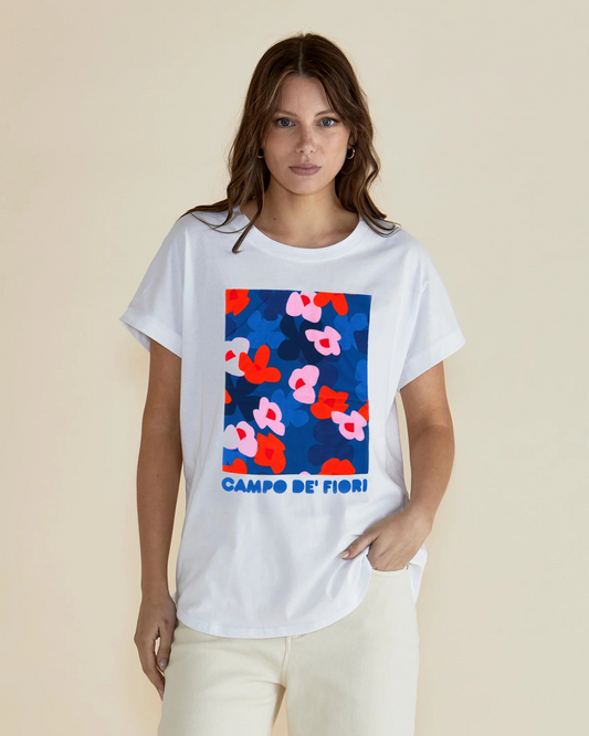 Betty Basics Hailey Short Sleeve Tee Campo De-Florio Print