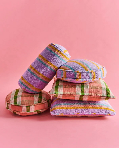 Kip and Co Pistachio Tartan Woven Pea Cushion