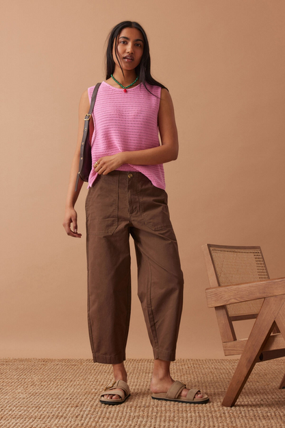 Ceres Life Margot Mesh Knit Tank - Hibiscus Pink