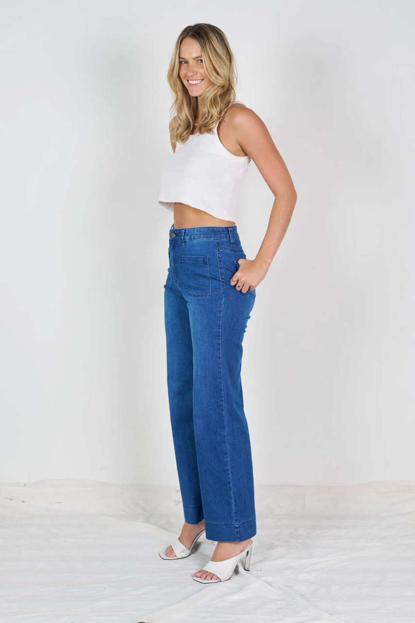 Wakee Denim 7145 Front Pocket Dark Denim Jean
