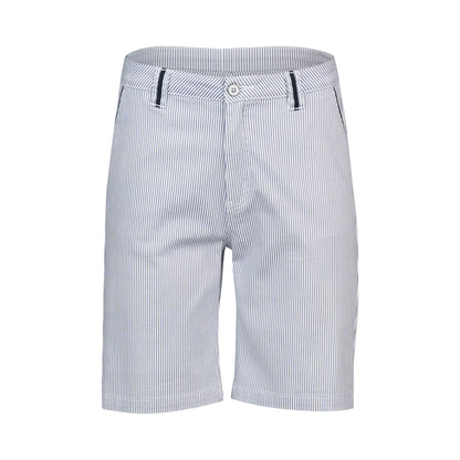 Vassalli Slim Leg Above Knee Short with Contrast Trim - Ink/White Stripe