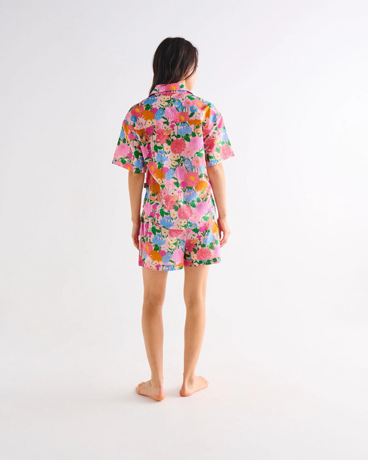 Kip And Co Follow The Sun Adult Organic Cotton Short Sleeve Shirt & Short PJ Set