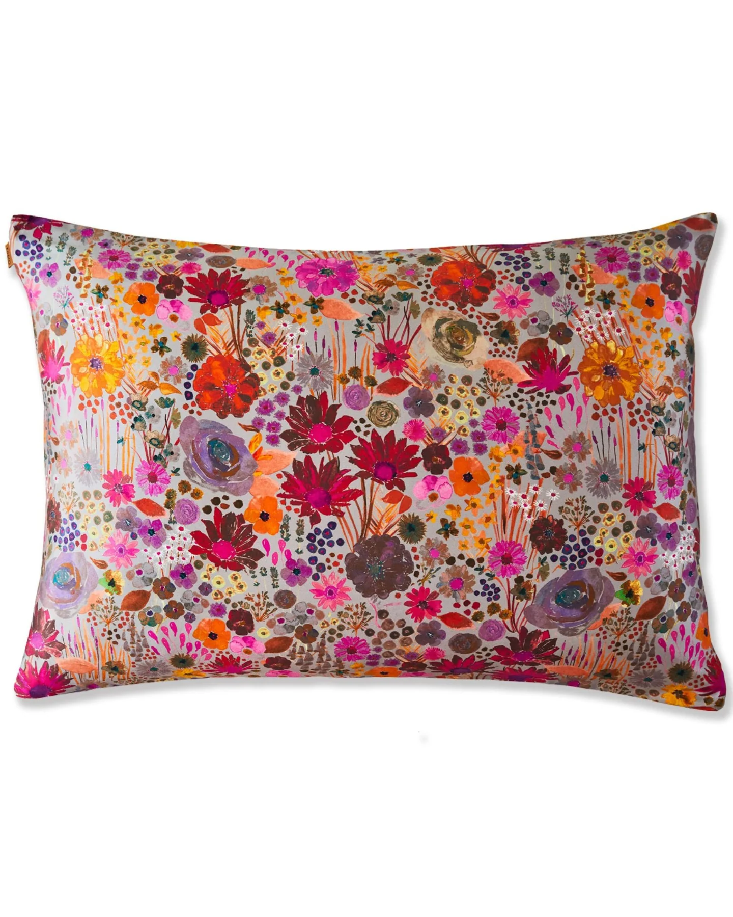 KIP & CO Field of Dreams Silver Silk Pillowcase