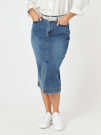 Threadz Republic Split Skirt Denim