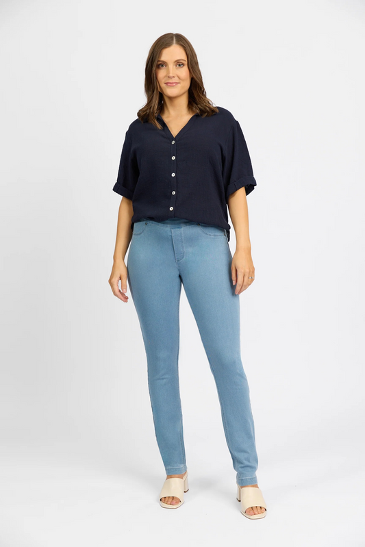 MACJAYS'S California Stretch Denim Pull of Jeans Chambray
