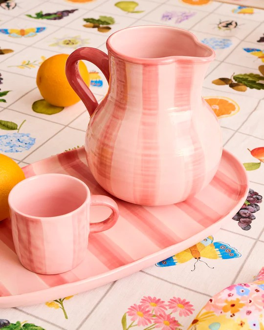 Kip and Co Pink Stripe Water Jug