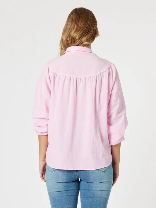 Threadz Crayon Stitch Shirt - Pink