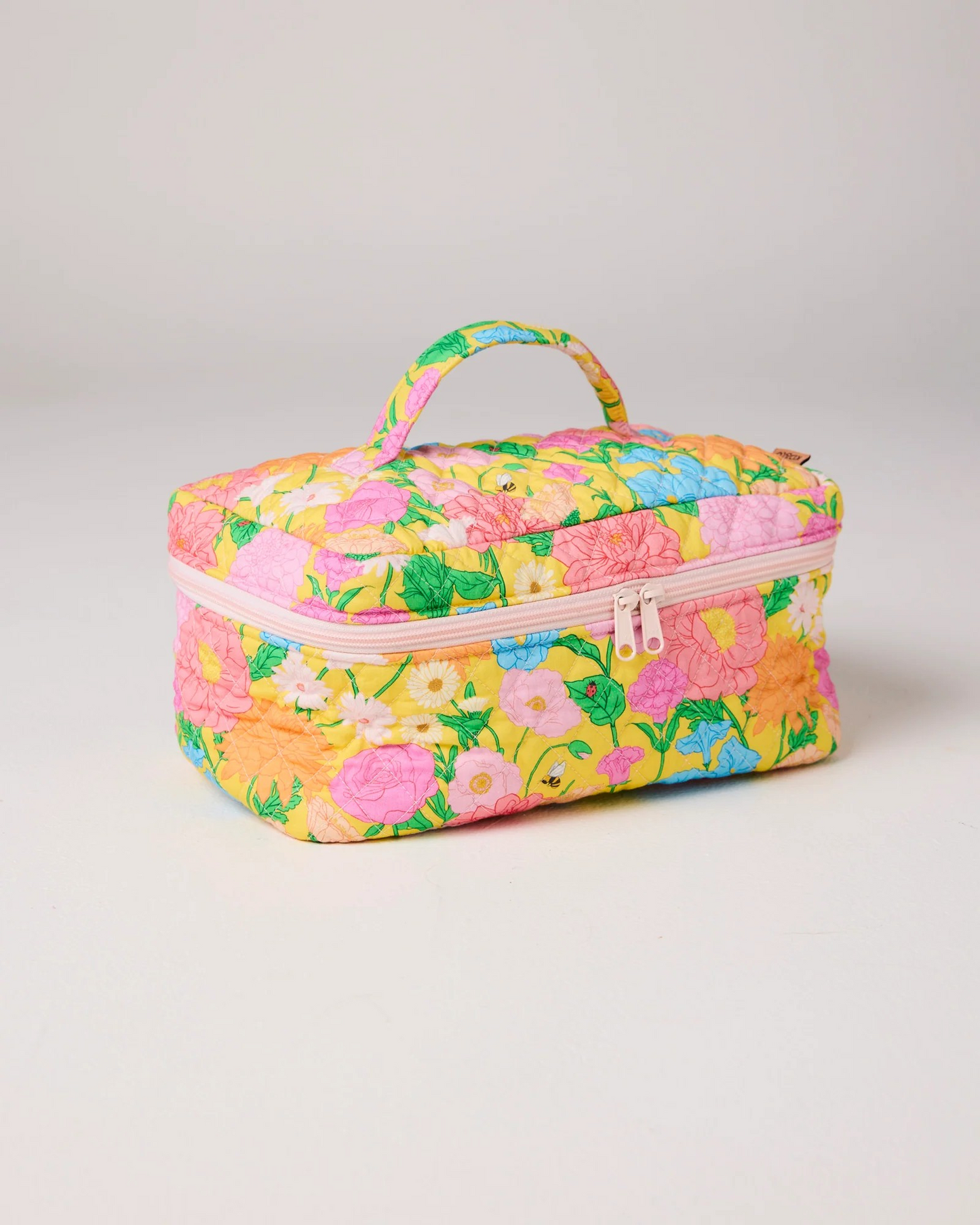 Kip and Co Follow The Sun Yellow Quilted Cotton Toiletry Case