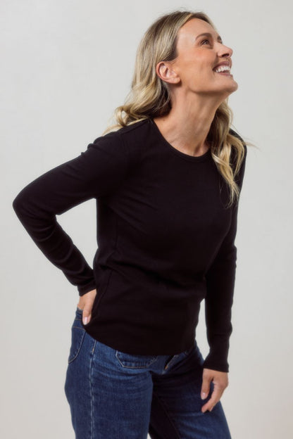 See Saw Long Sleeve Jersey Rib Top