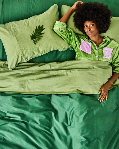 Glow In Green Bamboo Cotton Standard Pillowcase 2P Set