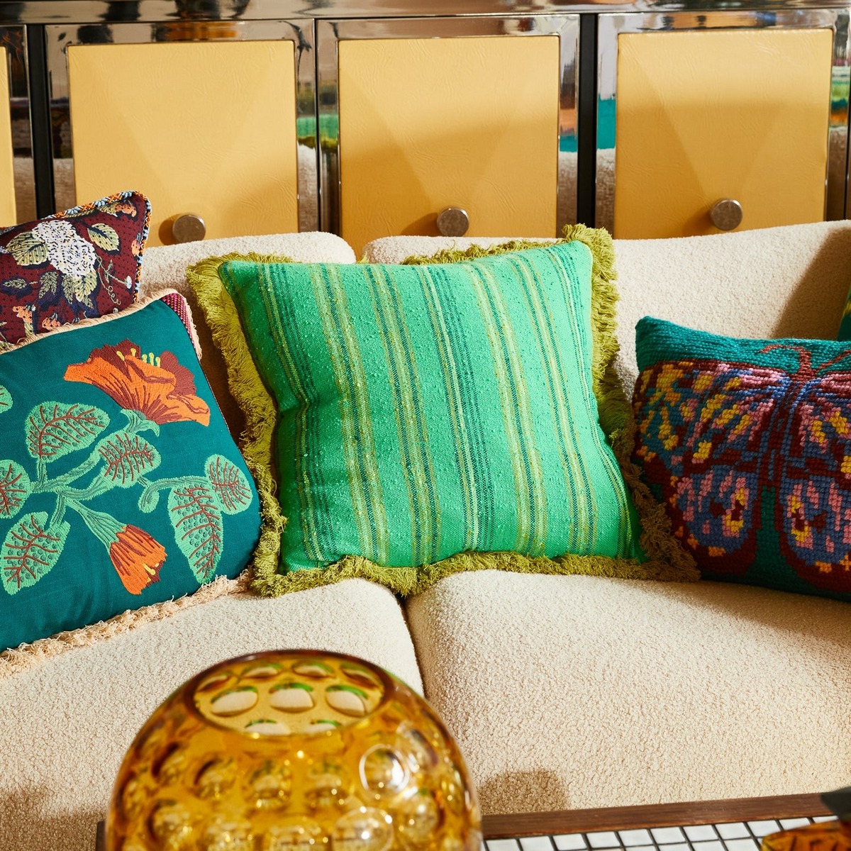 Sage & Clare Nicolette Woven Cushion - Spring Green