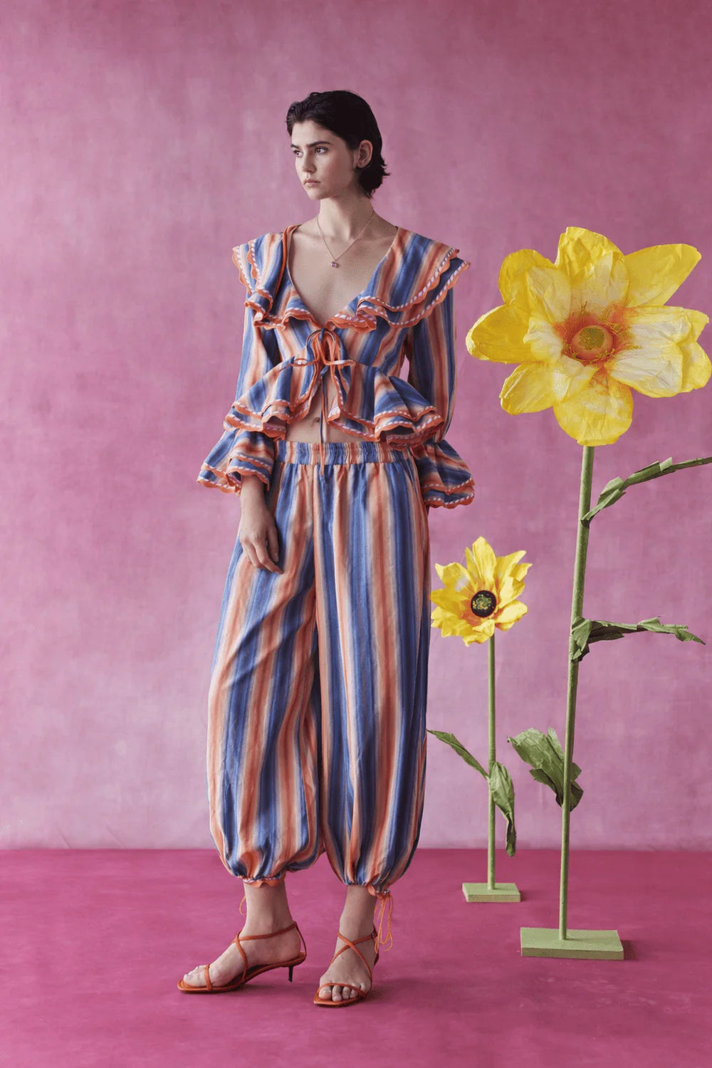 Celia B Plum Top - Multi Stripe