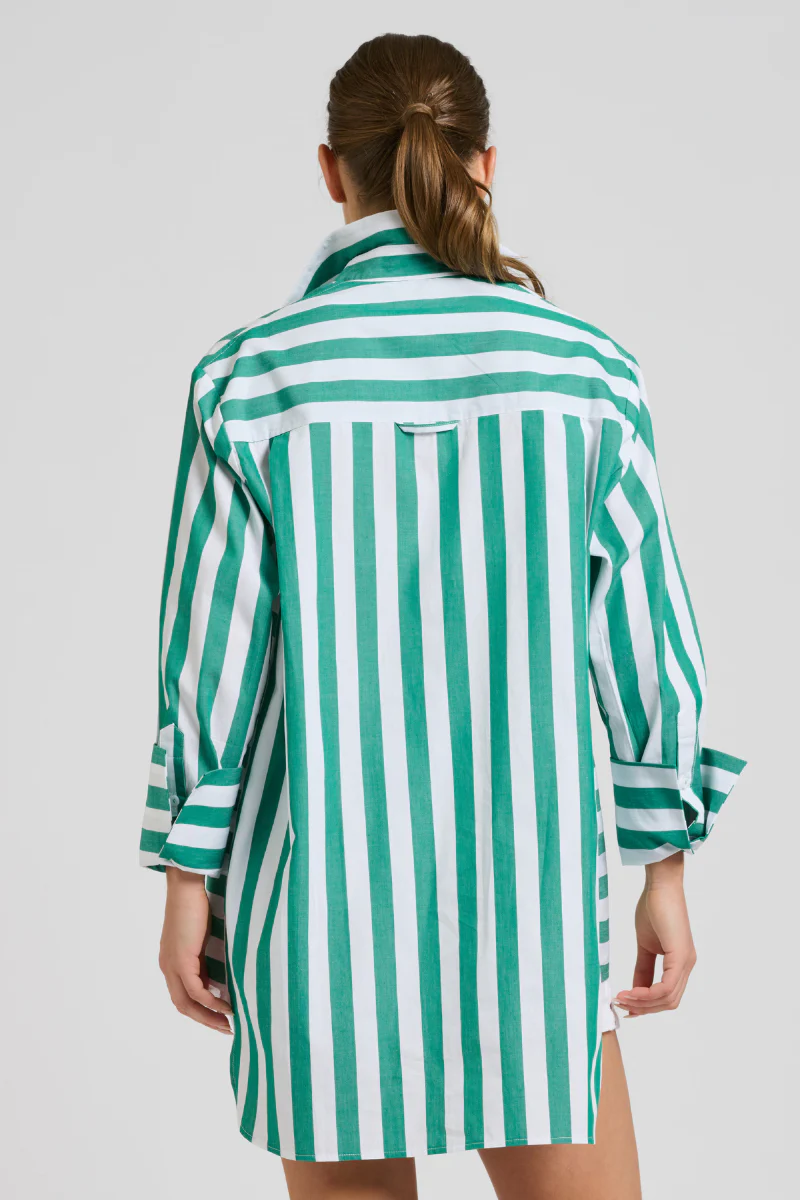 Shirty The Andrea Shirt Green Wide Stripe