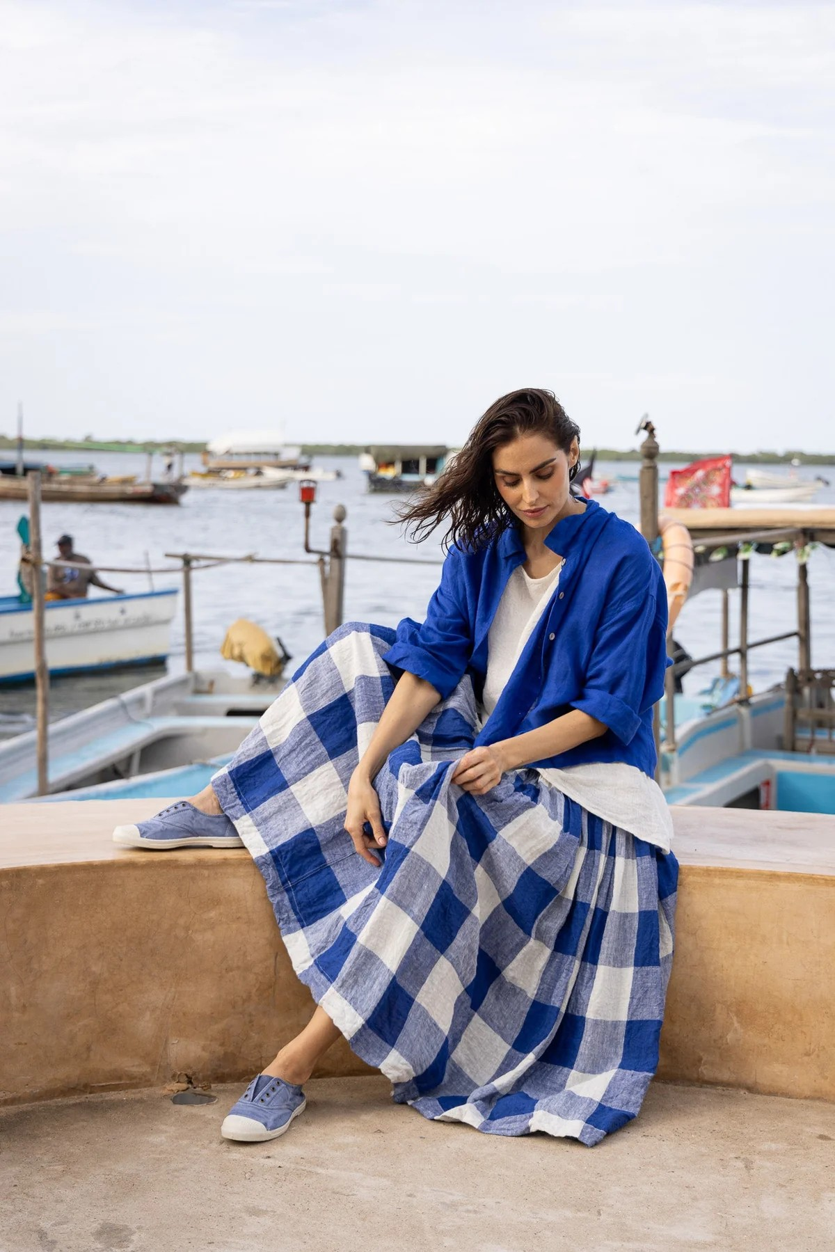 Meg By Design High Tea Slip - Blue Gingham