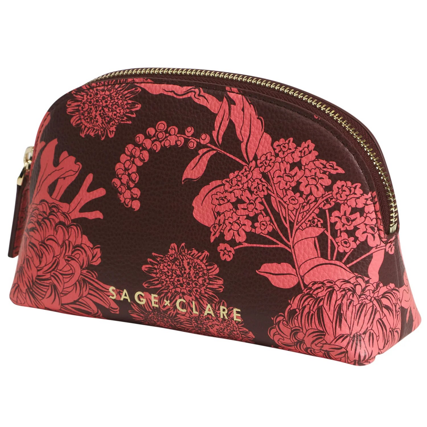 Sage & Clare Delphine Cosmetic Pouch - Garnet