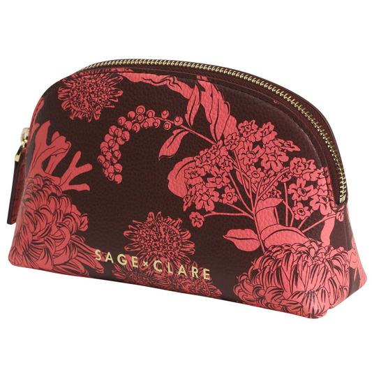 Sage & Clare Delphine Cosmetic Pouch - Garnet