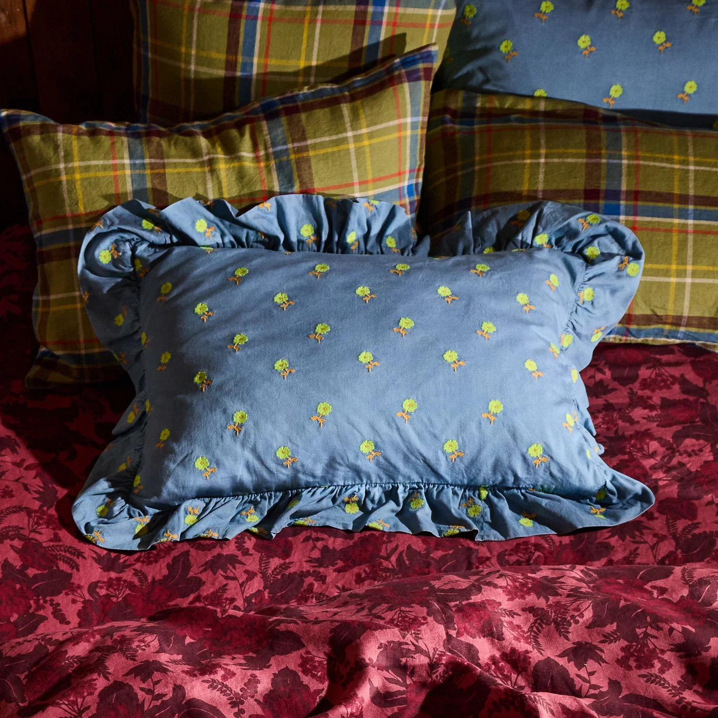 Sage & Clare Anneliese Ruffle Pillowcase - Peridot