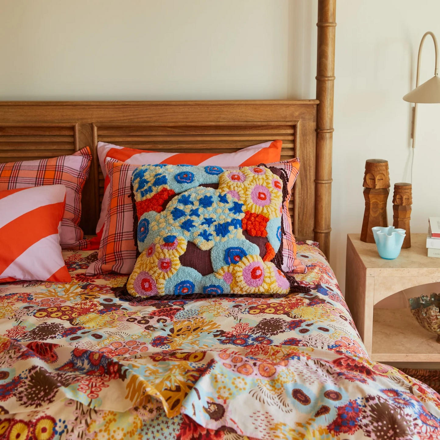 Sage + Clare Cora Tufted Cushion - Garnet