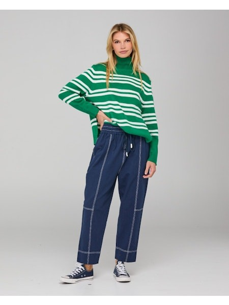 Boom Shankar Zena Jumper - Green Stripe