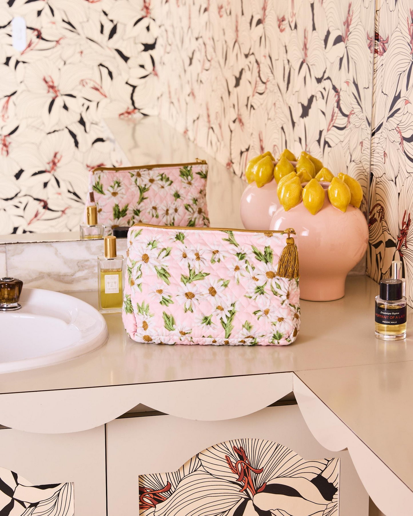 Kip and Co Sweet Daisy Quilted Cotton Toiletry Purse