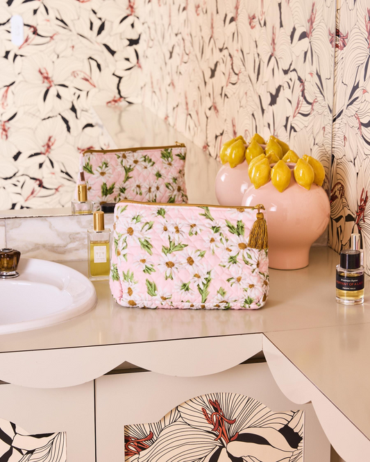 Kip and Co Sweet Daisy Quilted Cotton Toiletry Purse