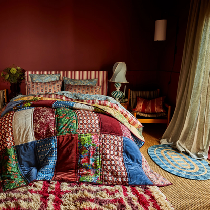 Sage & Clare Kai Patchwork Bedcover - Garnet