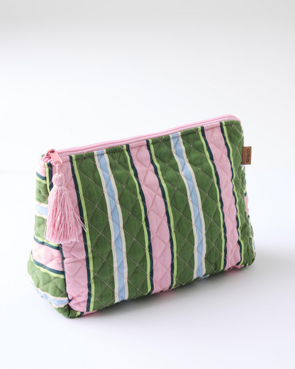Kip and Co Cactus Stripe Quilted Cotton Toiletry Purse - One Size