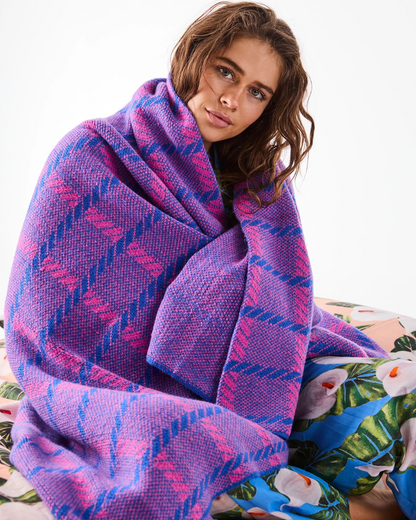 Kip and Co Pink Punch Check Blanket