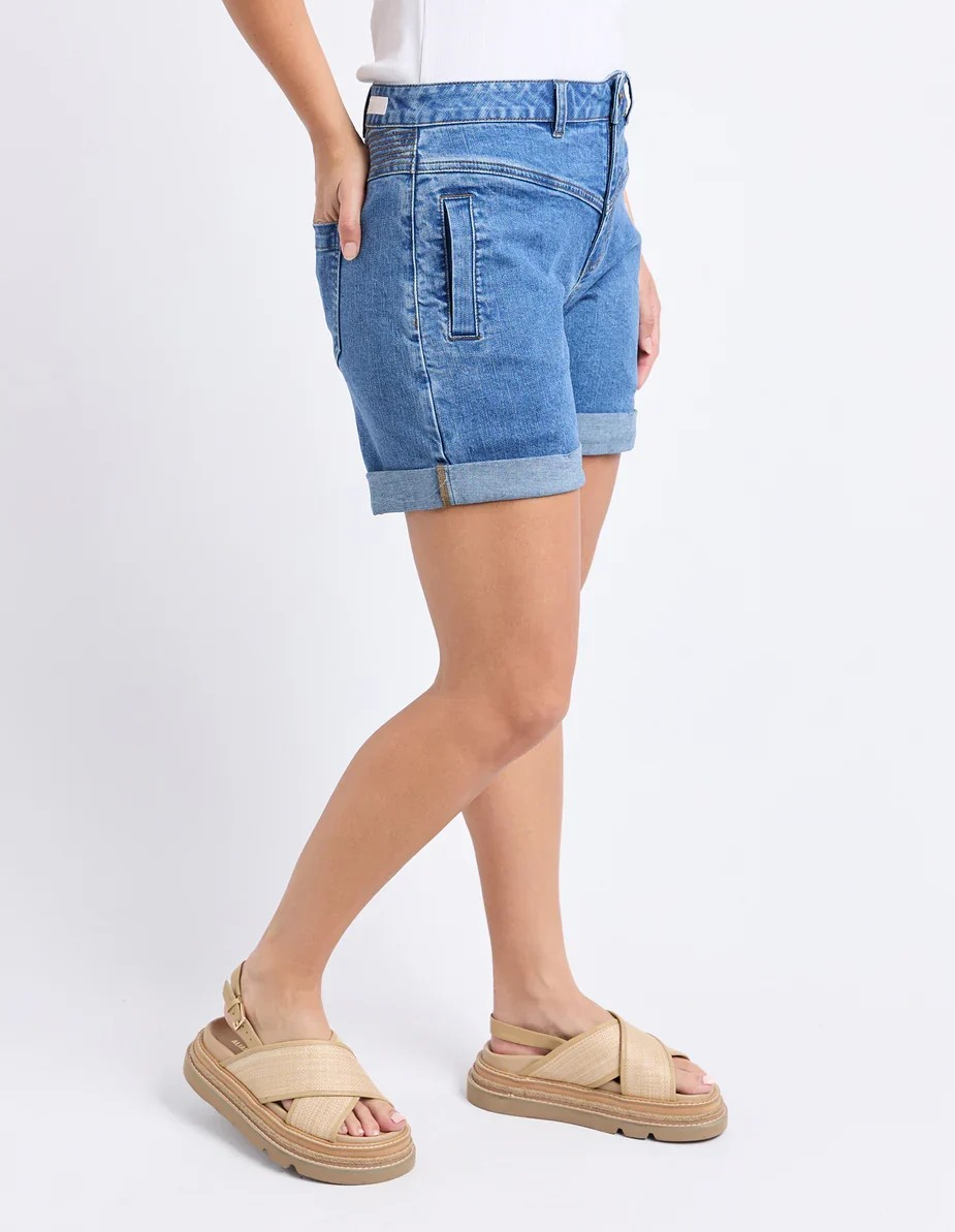 Foxwood Devi Denim Shorts - Mid Blue