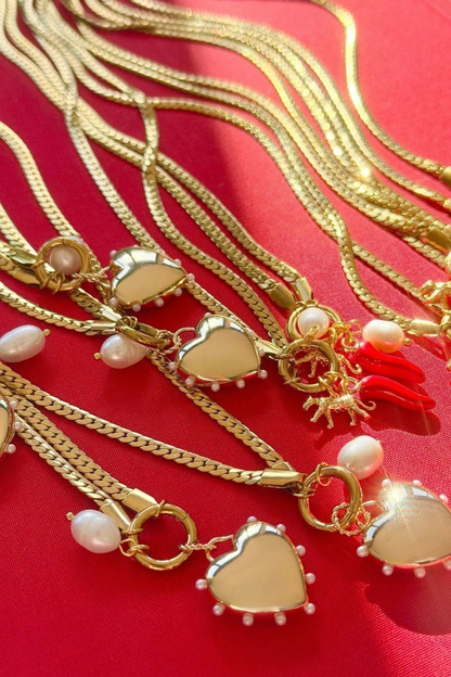 Mosk Melbourne Big Heart Charm Necklace