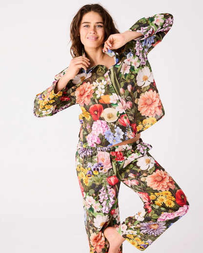 Kip and Co Cottage Garden Eden Cotton Long Sleeve Shirt & Pant Pyjama Set