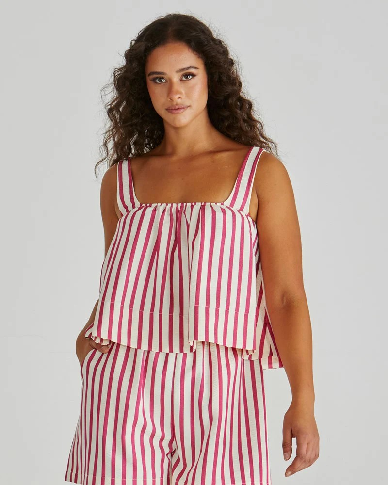 Sass Henri Short Pink Stripe