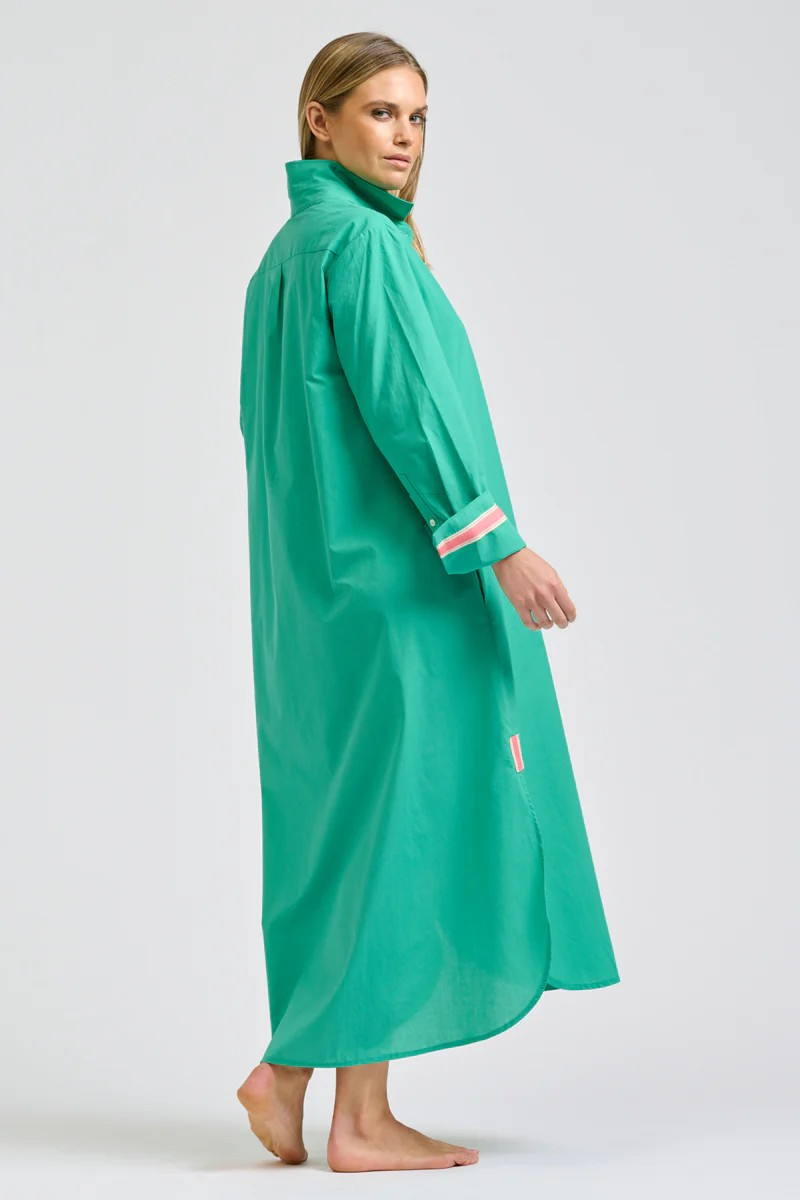 Shirty Pia Longline Shirtdress - Marine Green