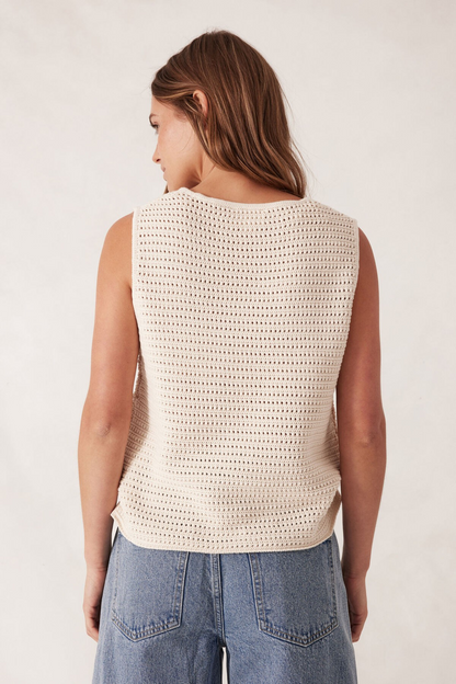 Ceres Life Margot Mesh Tank - Ecru