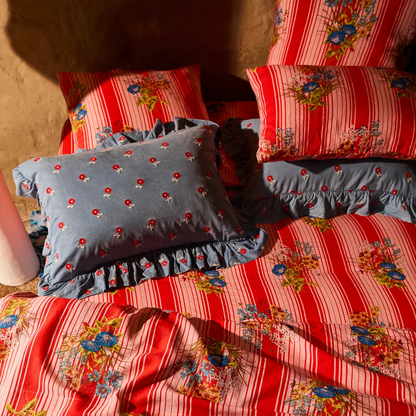 Sage & Clare Anneliese Ruffle Pillowcase - Poppy