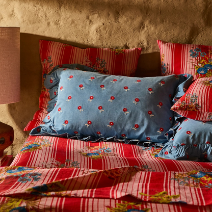 Sage & Clare Anneliese Ruffle Pillowcase - Poppy