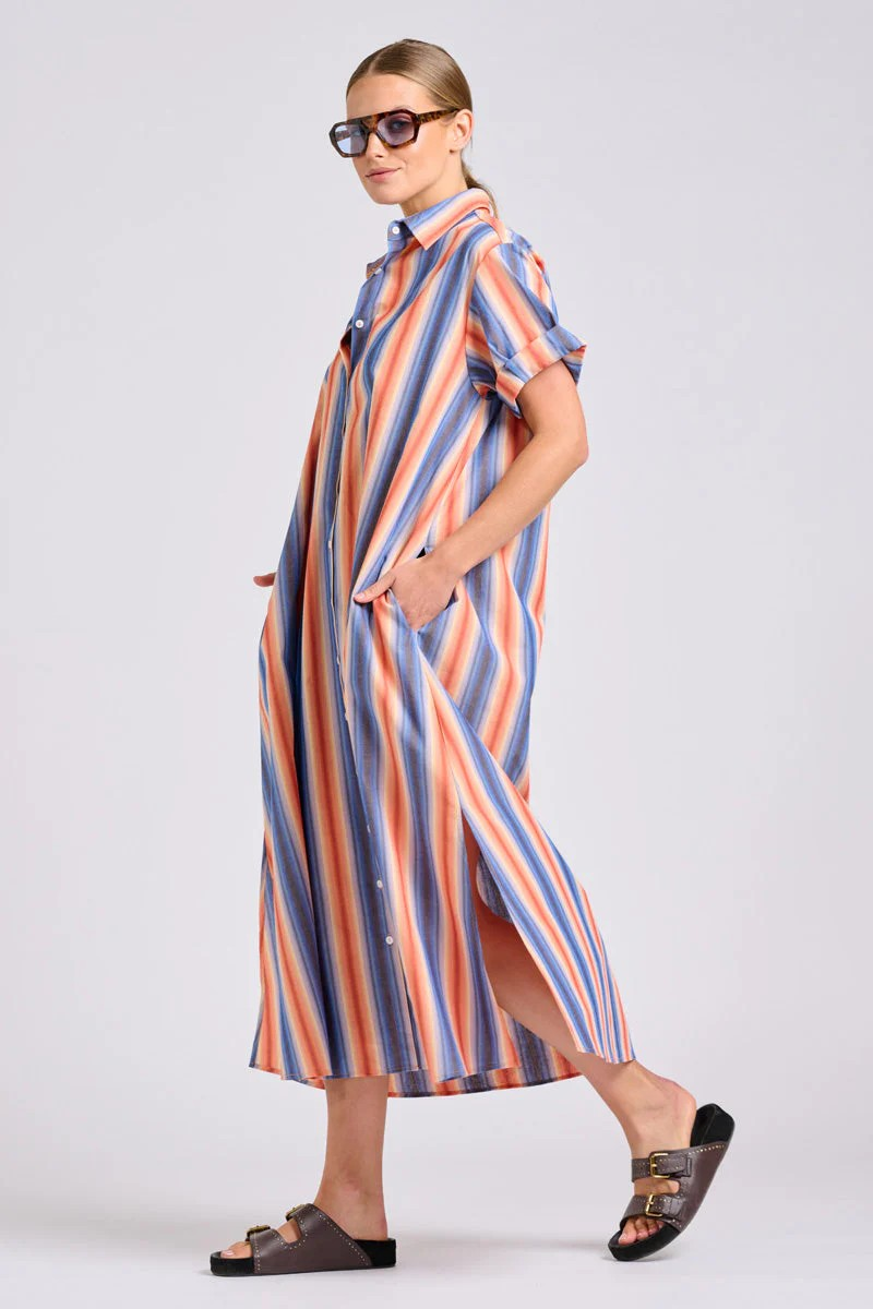 Shirty Lucy Dress Blue Sky Stripe