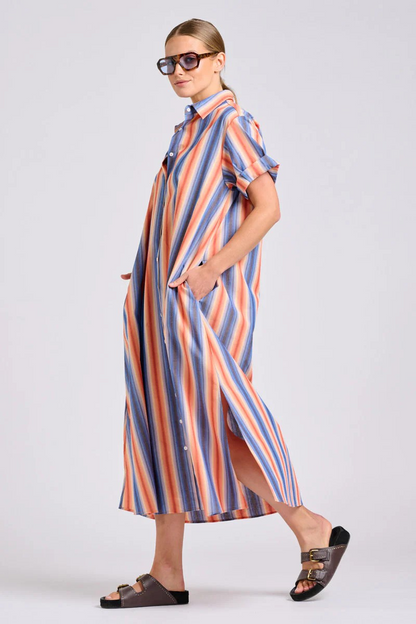 Shirty Lucy Dress Blue Sky Stripe