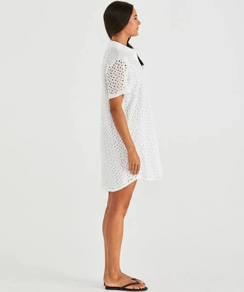 Sass Steva Shirt Dress White