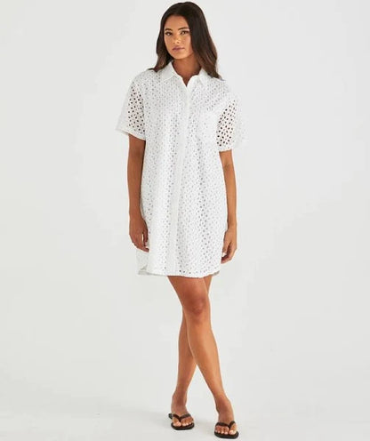 Sass Steva Shirt Dress White