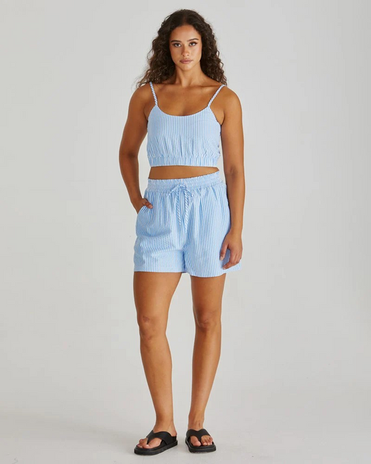 Sass Alani Short Blue White Stripe