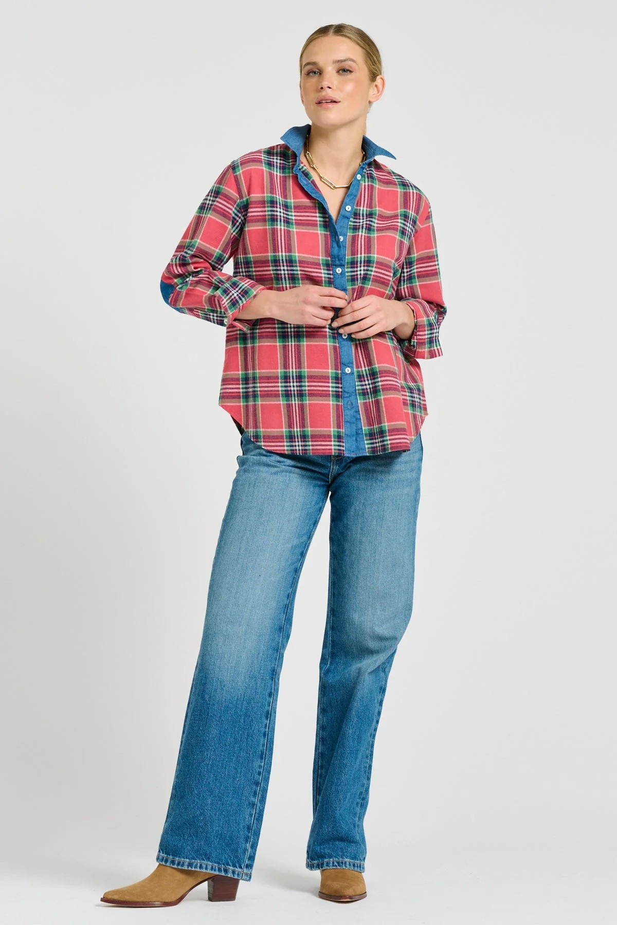 Shirty Helena Shirt - Rose Plaid