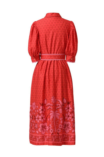 Emily Lovelock Veronica Dress Flame Scarlet