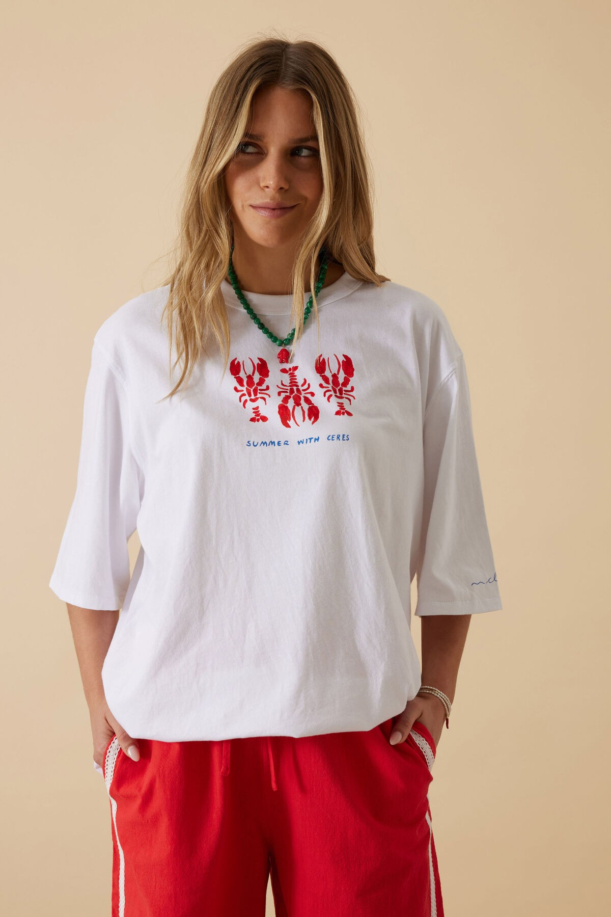 100% Australian cotton oversized white tee t‑shirt