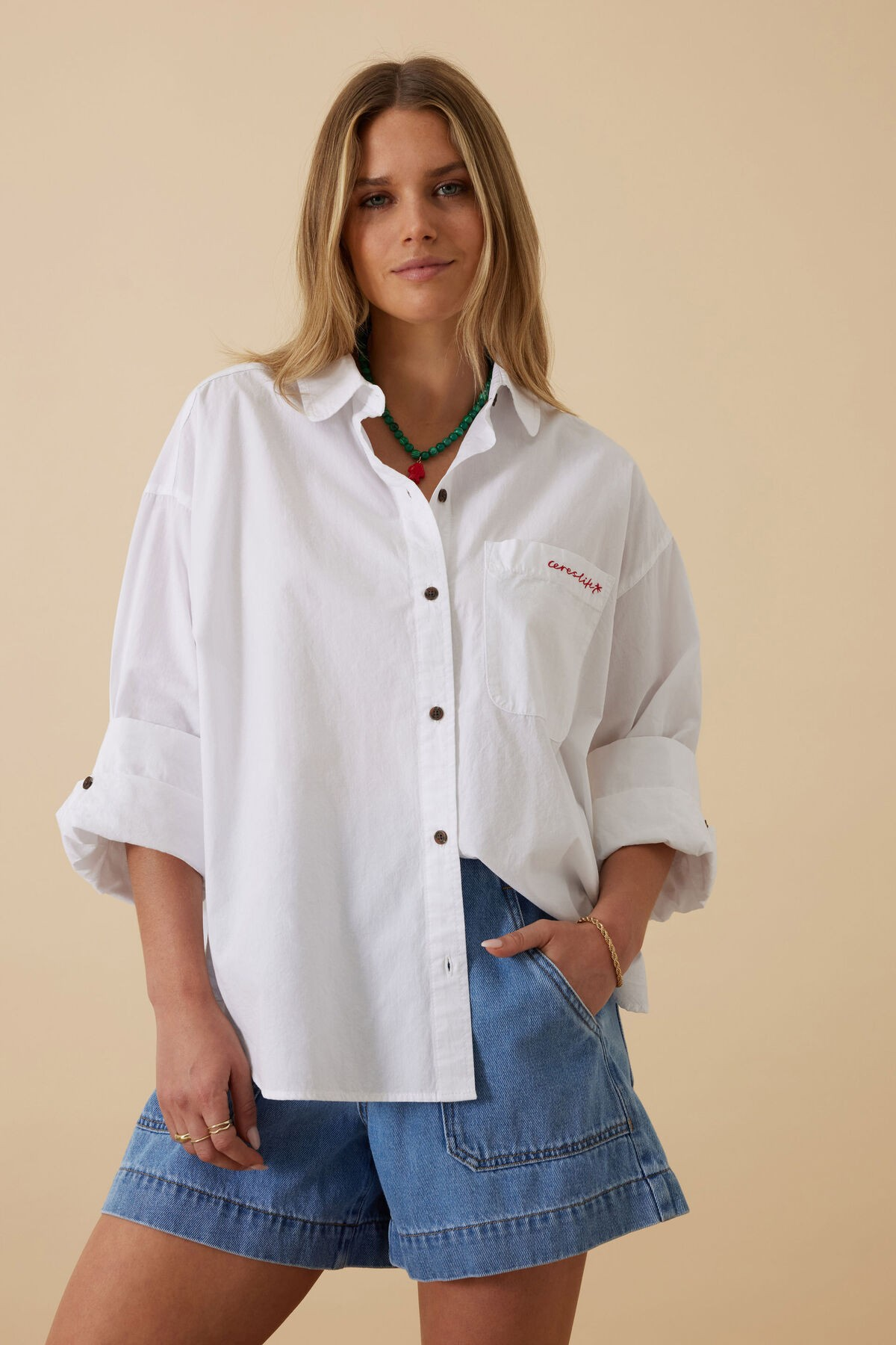 Ceres Life Miya Shirt - White Summer with Ceres