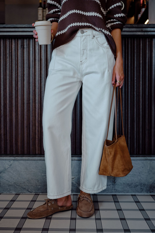 Ceres Life Demi Darted Barrel Jean - Fresh Ecru