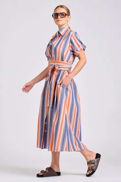 Shirty Lucy Dress Blue Sky Stripe