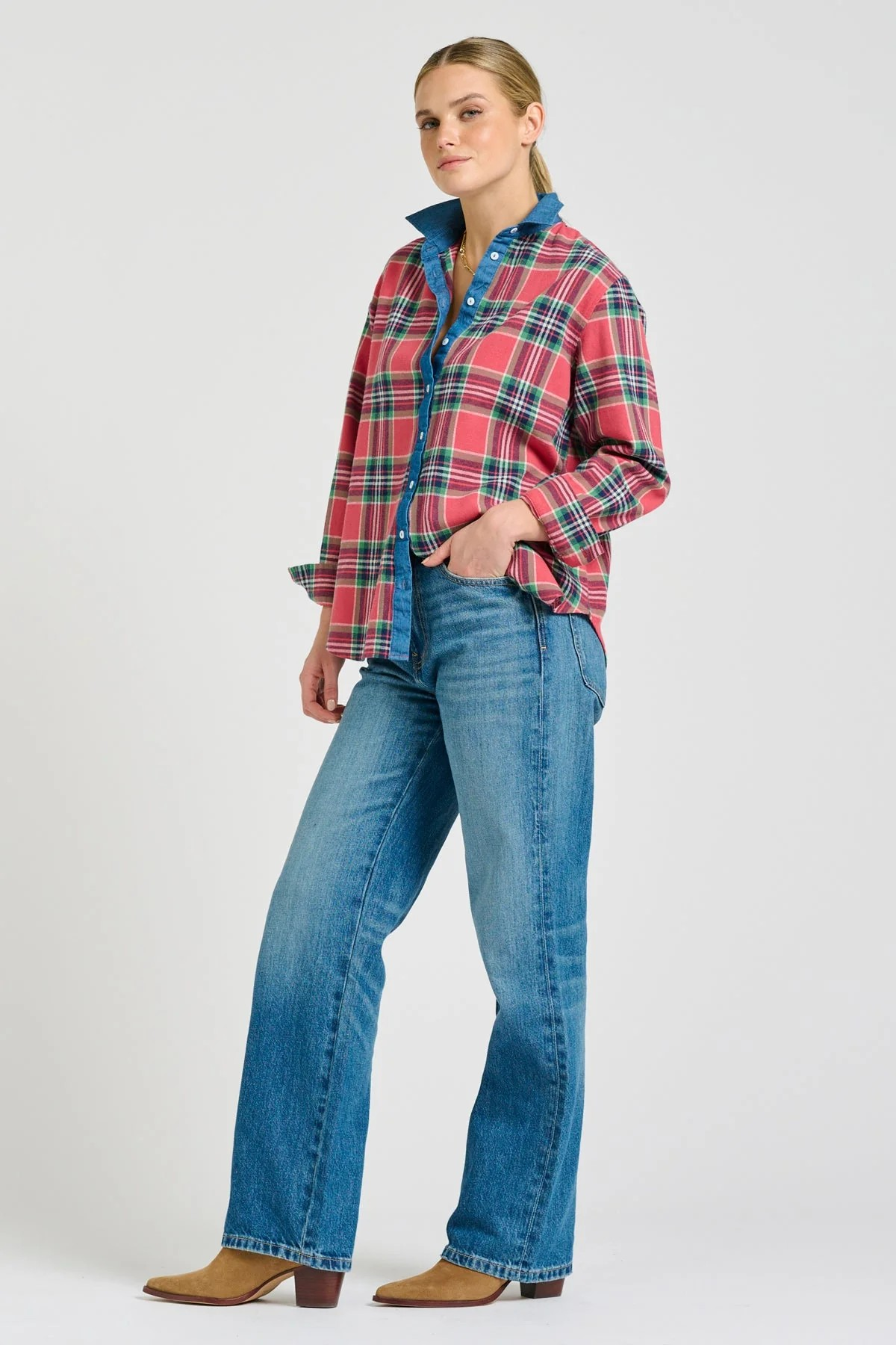 Shirty Helena Shirt - Rose Plaid