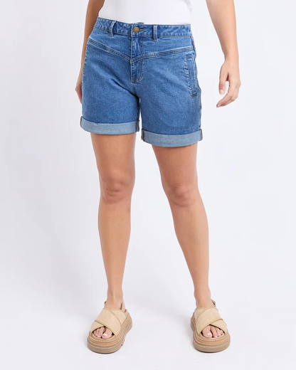 Foxwood Devi Denim Shorts - Mid Blue