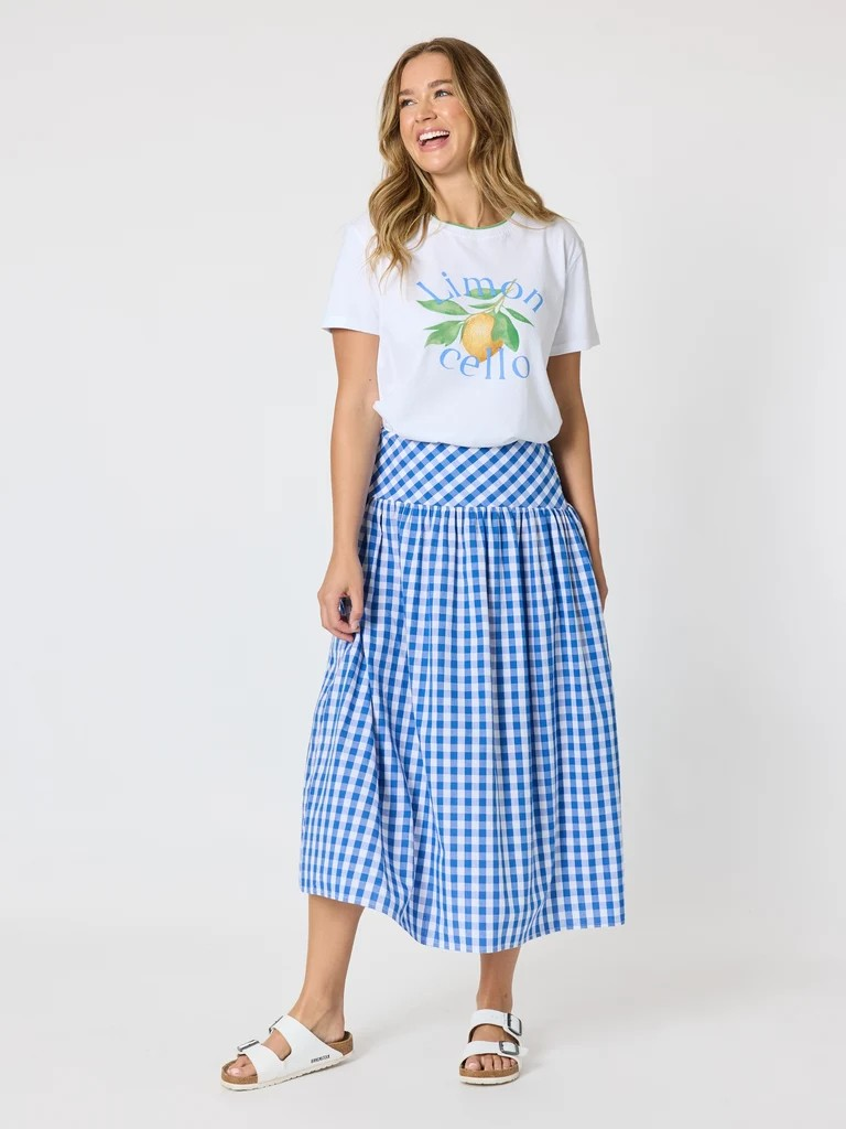 Threadz Limoncello Print Cotton Tee - White
